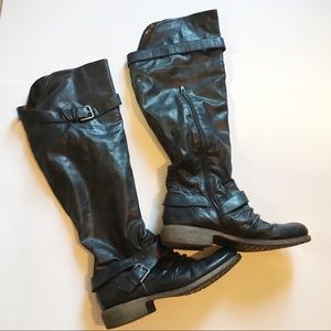 Black knee high boots